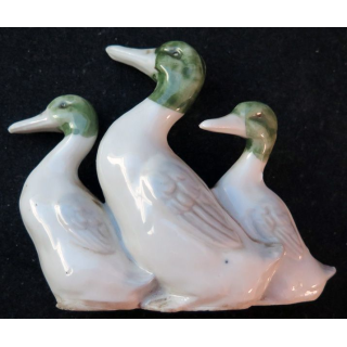 Lot de 3 canards en céramique hauteur 8 cm et longueur 9,5 cm