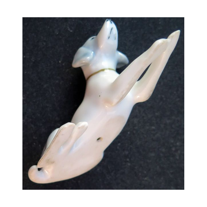 chien en céramique (3,5 x 7,5 cm)