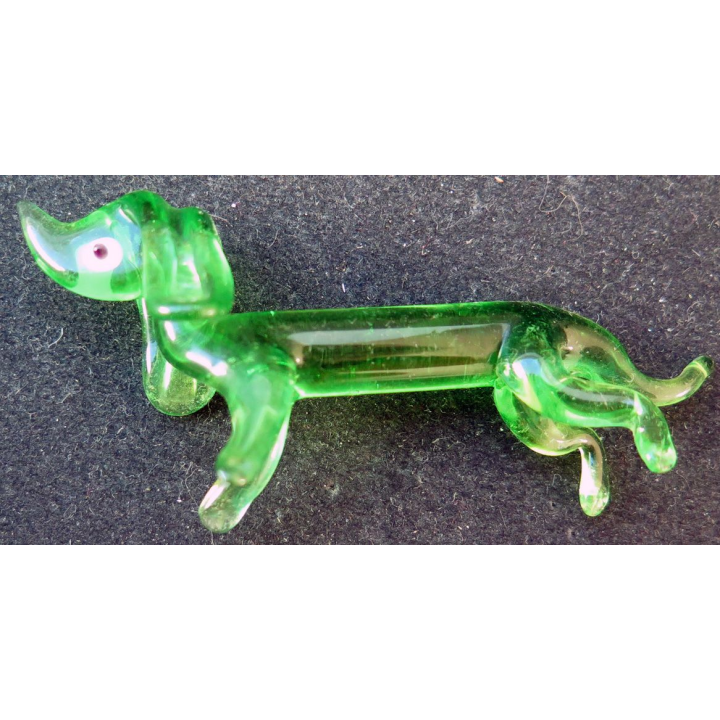 chien en verre (3,5 x 8,7 cm)