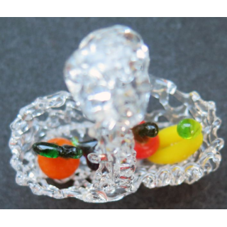 corbeille de  fruits en verre (5 x 4,5 cm)