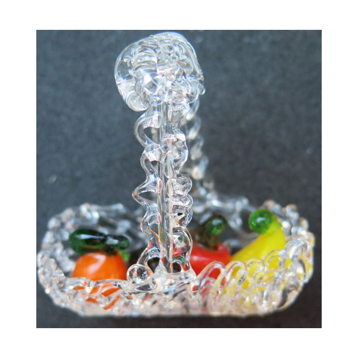 corbeille de  fruits en verre (5 x 4,5 cm)