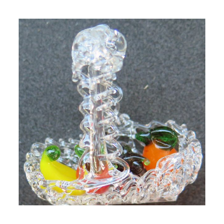 corbeille de  fruits en verre (5 x 4,5 cm)