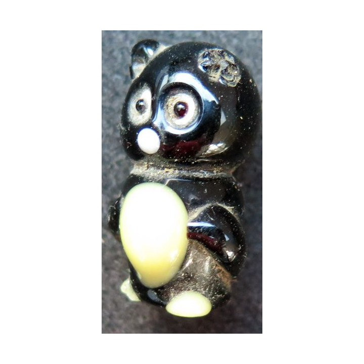 chouette en verre avec éclat  (3 x 1,5 cm)
