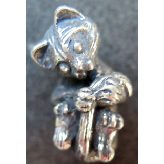 chat en métal  (2,5 x 1,5 cm)