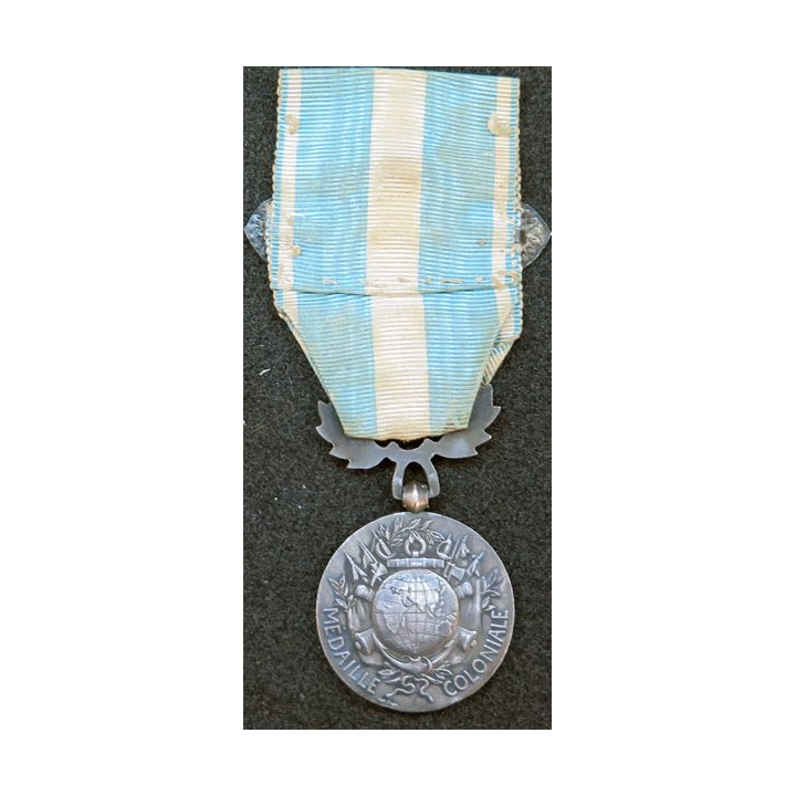 FRANCE : médaille coloniale agrafe Maroc en argent