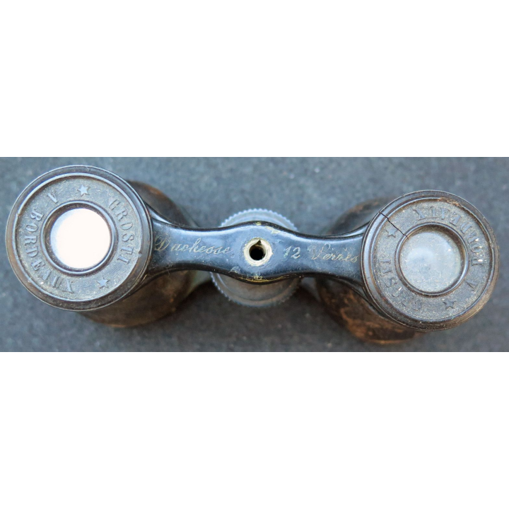 Paire de jumelles de théâtre Crosti Duchesse 12 verres Bordeaux