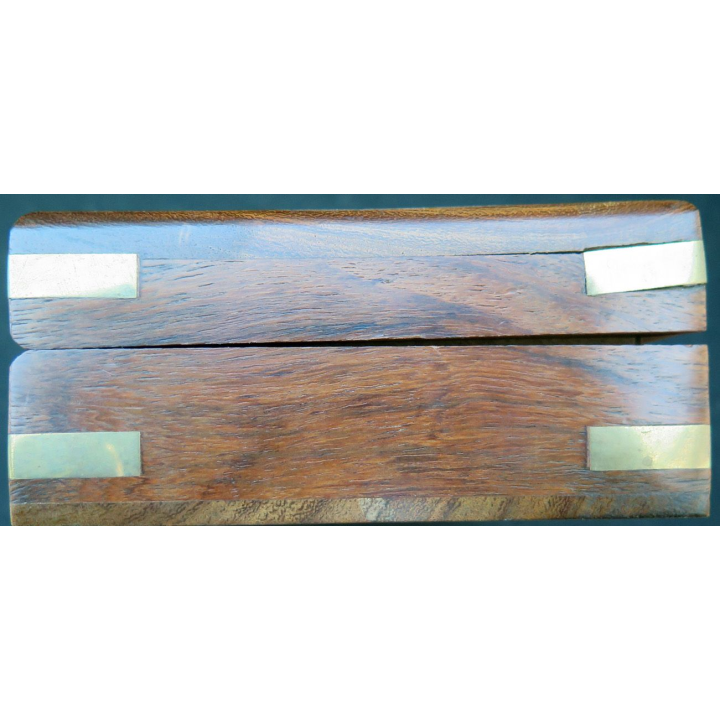 Boite marine en bois et laiton incrusté d'une ancre 17 x 9 x 4 cm