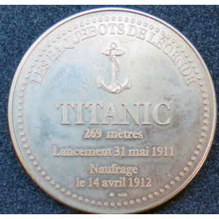 Médaille du Titanic les paquebots de légende white star line diamètre 4 cm