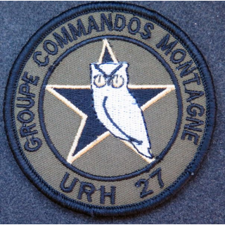URH 27 : Insigne tissu du groupe commandos montagne URH 27 sur scratch