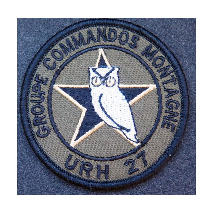 URH 27 : Insigne tissu du groupe commandos montagne URH 27 sur scratch