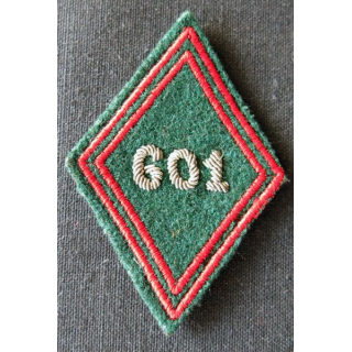 LOSANGE DE BRAS MODÈLE 45 : modèle officier du 601° régiment de circulation routière en cannetille
