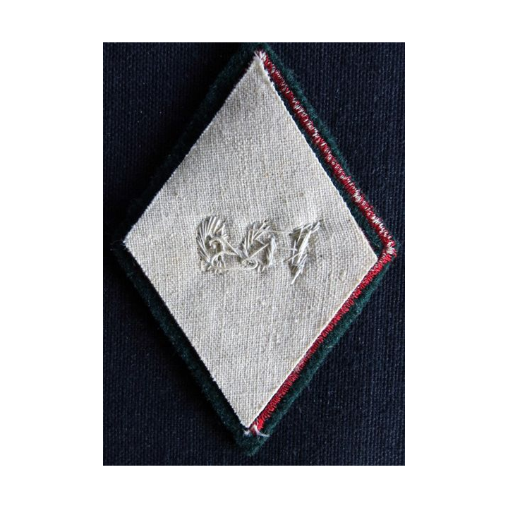 LOSANGE DE BRAS MODÈLE 45 : modèle officier du 601° régiment de circulation routière en cannetille