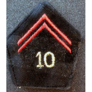 Soutache de col du 10° régiment du génie avec crochets en fils dorés