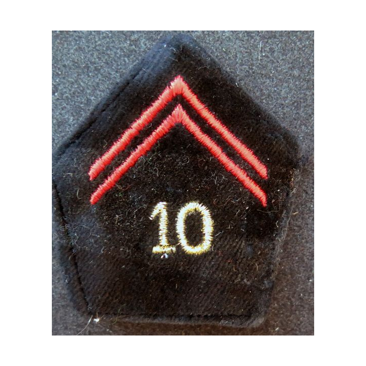 Soutache de col du 10° régiment du génie avec crochets en fils dorés