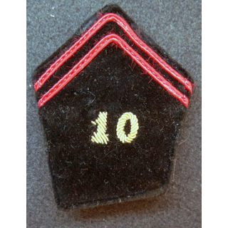 Soutache de col du 10° régiment du génie avec crochets en canetille