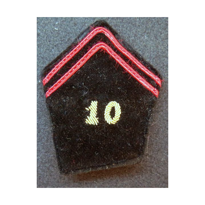 Soutache de col du 10° régiment du génie avec crochets en canetille