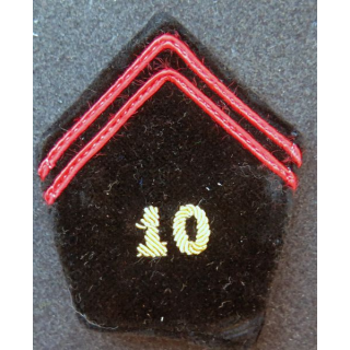 Soutache de col du 10° régiment du génie avec crochets en canetille
