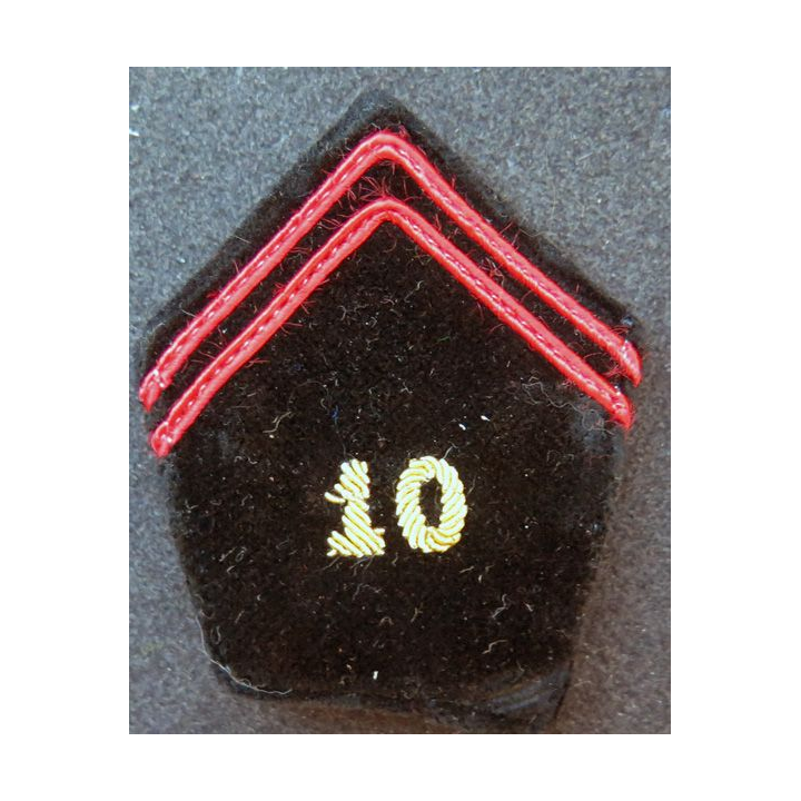Soutache de col du 10° régiment du génie avec crochets en canetille
