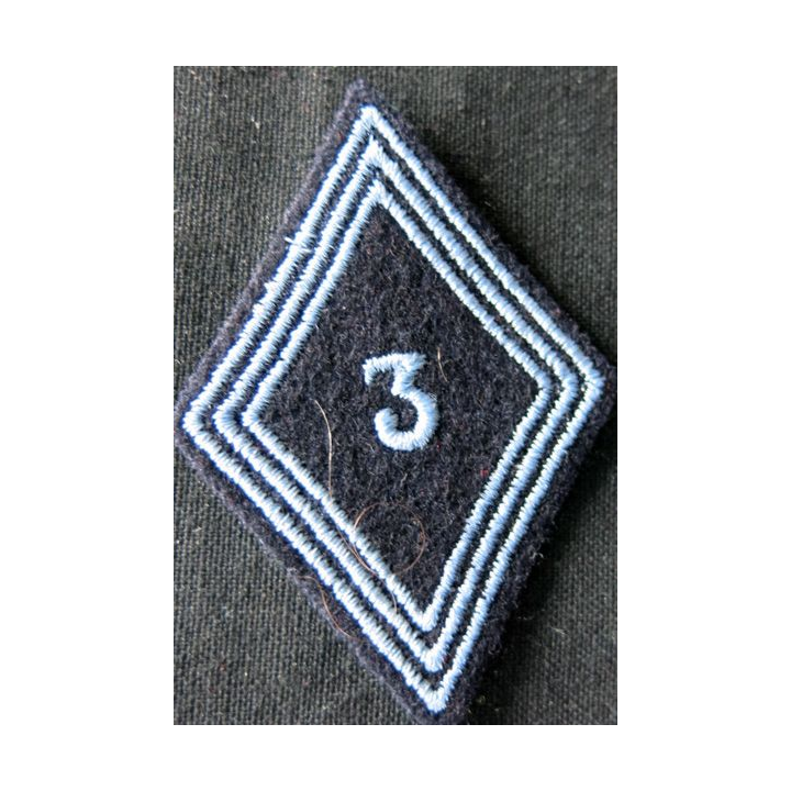 LOSANGE DE BRAS MODÈLE 45 : Ecusson troupe 3° régiment de hussards AFN 1° type Maroc 1947