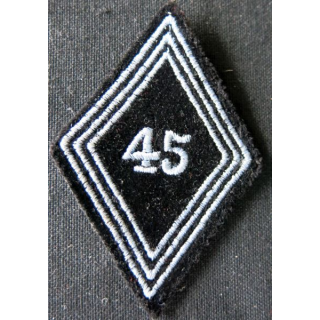 LOSANGE DE BRAS MODÈLE 45 : Ecusson troupe 45° régiment de Transmissions 1954 AFN