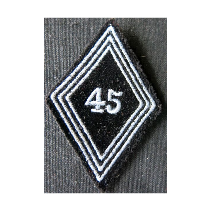 LOSANGE DE BRAS MODÈLE 45 : Ecusson troupe 45° régiment de Transmissions 1954 AFN