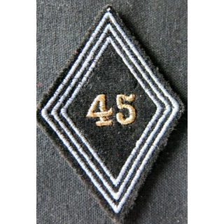 LOSANGE DE BRAS MODÈLE 45 : Ecusson sous officiers 45° régiment de Transmissions 1954 AFN