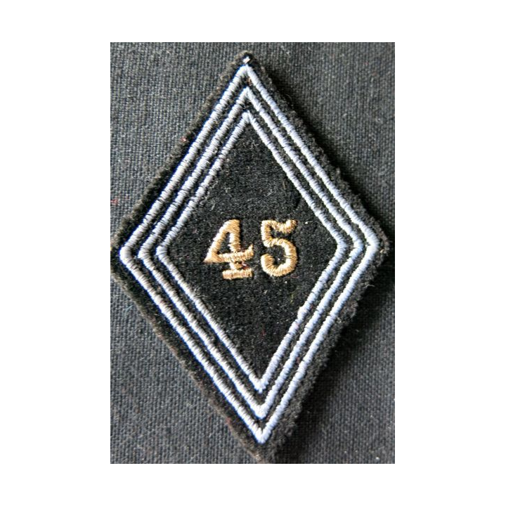 LOSANGE DE BRAS MODÈLE 45 : Ecusson sous officiers 45° régiment de Transmissions 1954 AFN