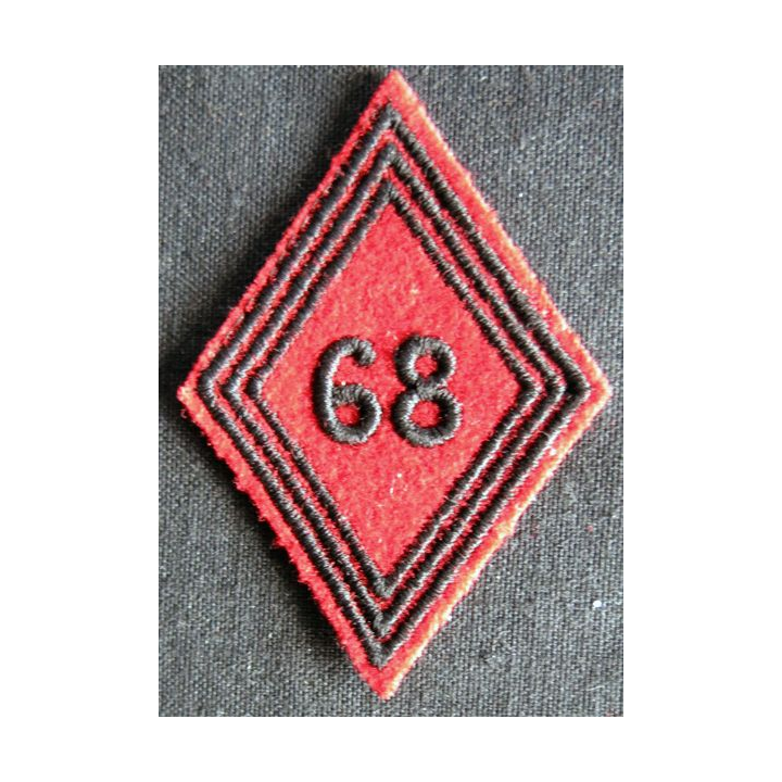 LOSANGE DE BRAS MODÈLE 45 : Ecusson troupe 68° régiment d'artillerie d'Afrique