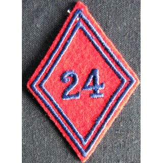 LOSANGE DE BRAS MODÈLE 45 : Ecusson troupe 24° régiment d'artillerie