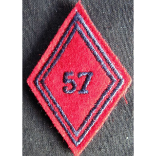 LOSANGE DE BRAS MODÈLE 45 : Ecusson troupe 57° régiment d'artillerie