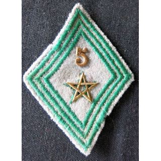 LOSANGE DE BRAS MODÈLE 45 : modèle sous officiers du 5° régiment de tirailleurs marocains 1950 INDO