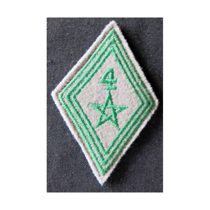 LOSANGE DE BRAS MODÈLE 45 : modèle sous officiers du 5° régiment de tirailleurs marocains 1950 INDO