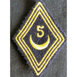 LOSANGE DE BRAS MODÈLE 45 :  modèle troupe 5° régiment de spahis algériens AFN 1952