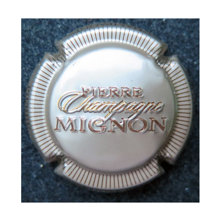 Capsule Muselet champagne Pierre Mignon n° 100a grège stries Bordeaux