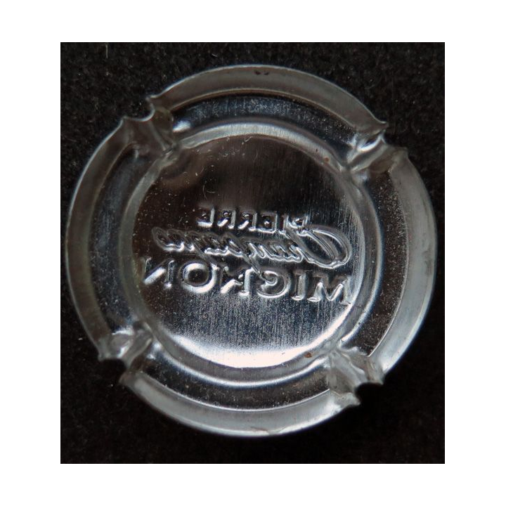 Capsule Muselet de champagne Pierre Mignon estampé grège stries bordeaux