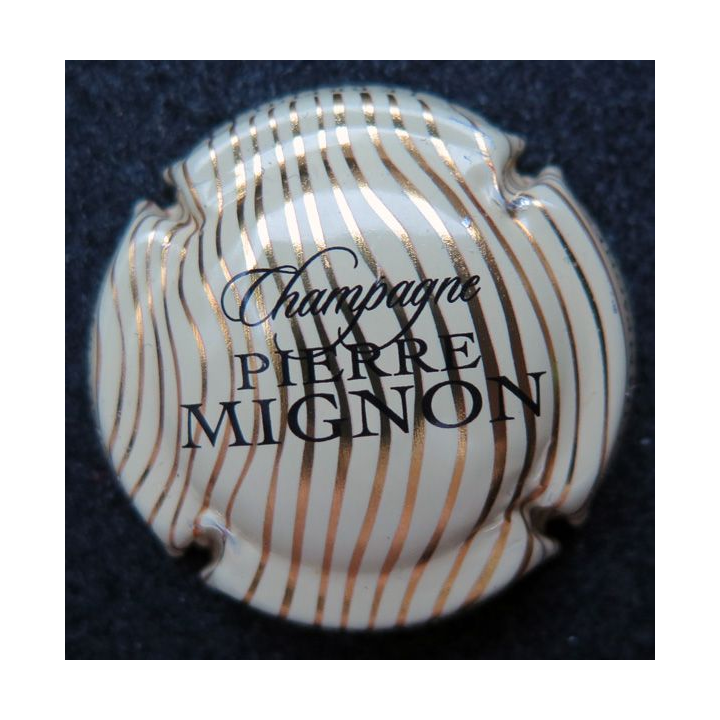Capsule Muselet de champagne Pierre Mignon n° 197a blanc rayures or
