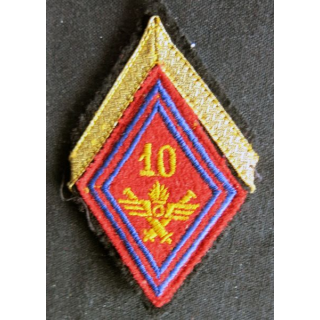 LOSANGE DE BRAS MODÈLE 45 : Écusson de maréchal des logis du 10° RAA régiment d'artillerie antiaérienne