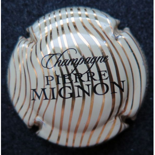 Capsule Muselet de champagne Pierre Mignon n° 197a blanc rayures or