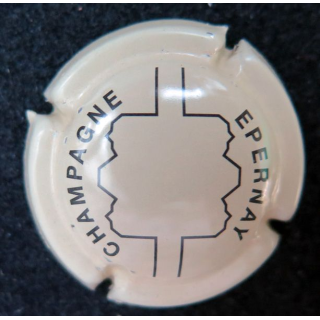Capsule Muselet de champagne Epernay n° 8 Crème pale et noir