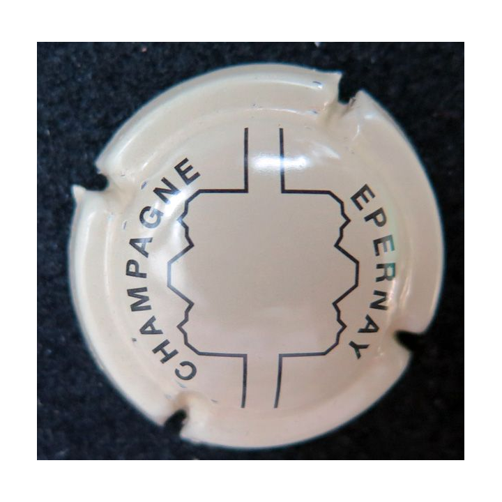 Capsule Muselet de champagne Epernay n° 8 Crème pale et noir