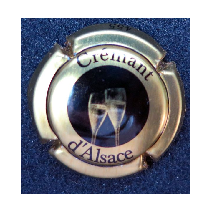Capsule Muselet de Crémant d'Alsace n° 45 or et noir (455 sur ctr)