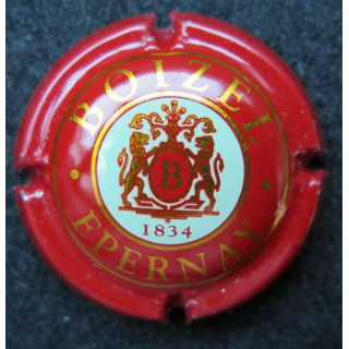 Capsule Muselet de champagne Boizel n° 10 rouge crème et or