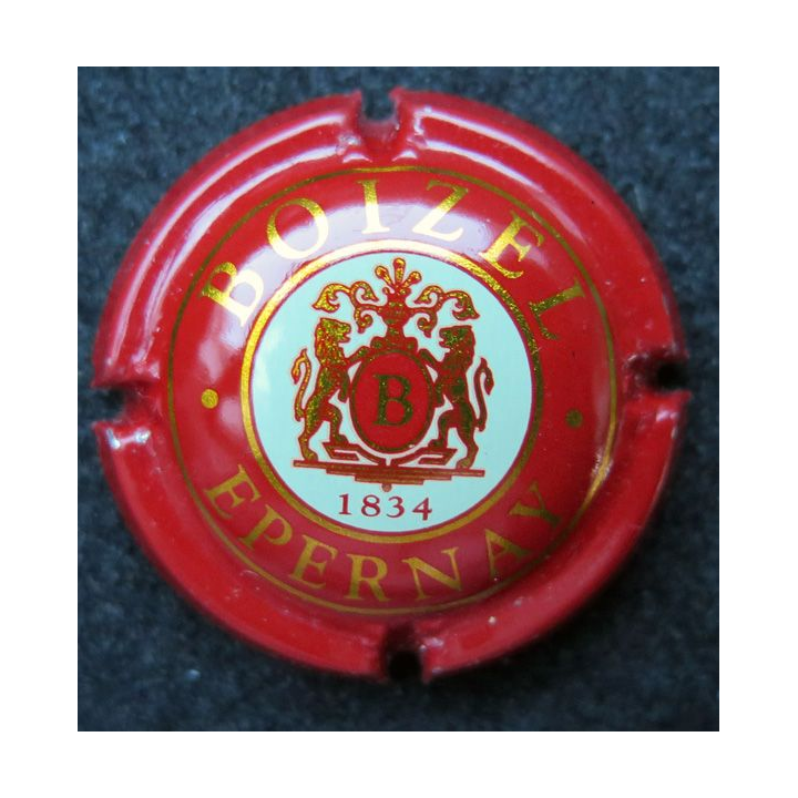 Capsule Muselet de champagne Boizel n° 10 rouge crème et or