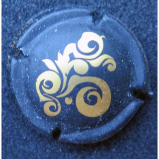 Capsule Muselet de bouteille de champagne générique n° 881c fond noir mat et or