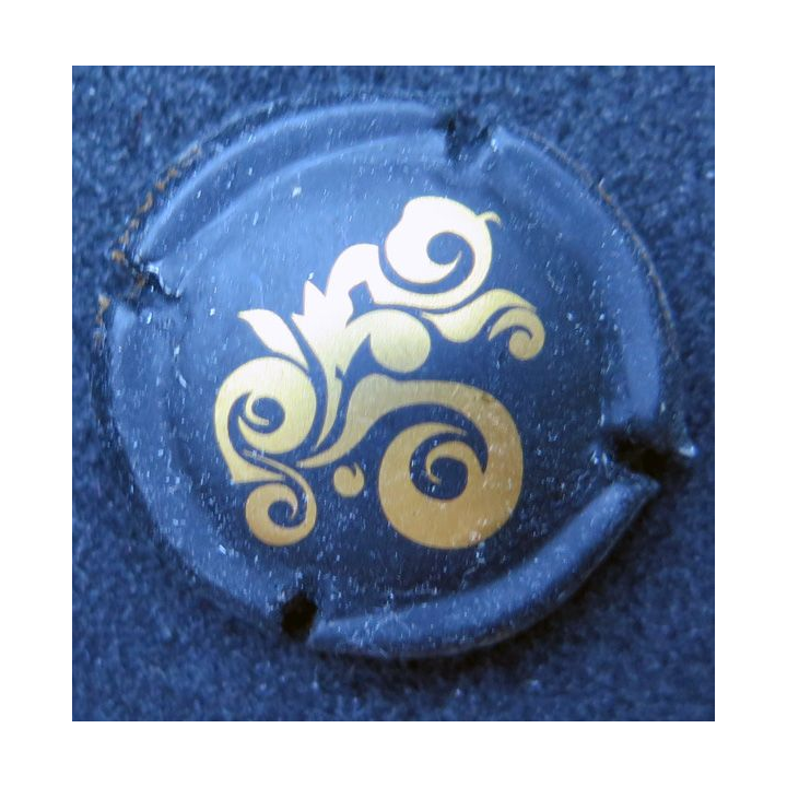 Capsule Muselet de bouteille de champagne générique n° 881c fond noir mat et or