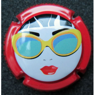 Capsule Muselet de bouteille de champagne Tsarine n° 12 visage contour rouge