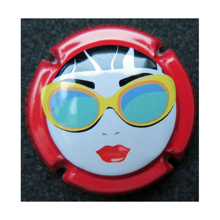 Capsule Muselet de bouteille de champagne Tsarine n° 12 visage contour rouge