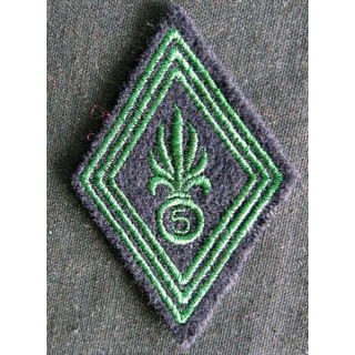 LOSANGE DE BRAS MODÈLE 45 : Ecusson modèle troupe 5° régiment mixte du Pacifique 1963
