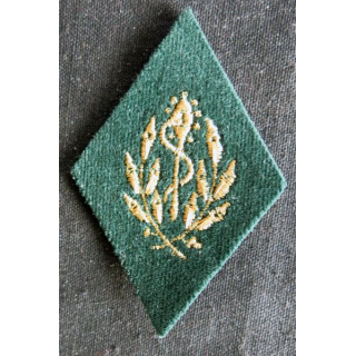 LOSANGE DE BRAS MODÈLE 45 :  sous officier pharmacien du Service de santé des armées SSA  sur velours