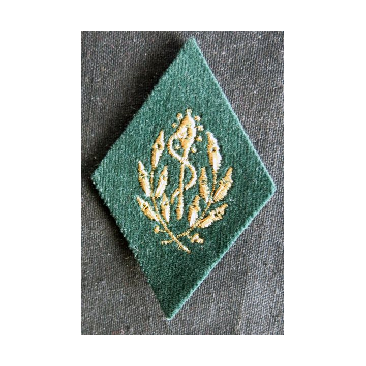 LOSANGE DE BRAS MODÈLE 45 :  sous officier pharmacien du Service de santé des armées SSA  sur velours